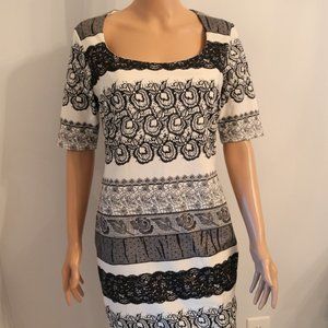 Kardashian Kollection Lace Print Bodycon Dress L